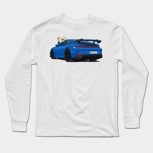 car 911 GT3 skull metal hands navy blue Long Sleeve T-Shirt